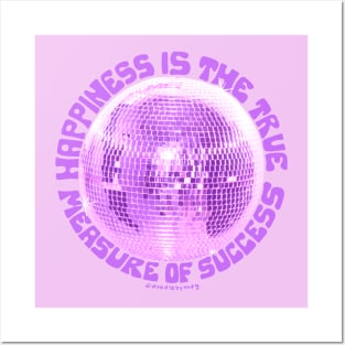 Happiness is the True Measure of Success in Purple Posters and Art